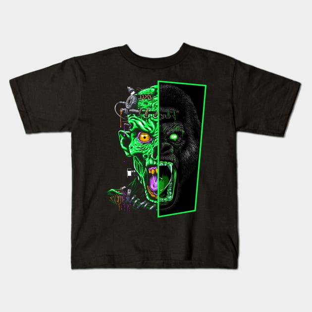 Zombie vs Gorilla Kids T-Shirt by albertocubatas